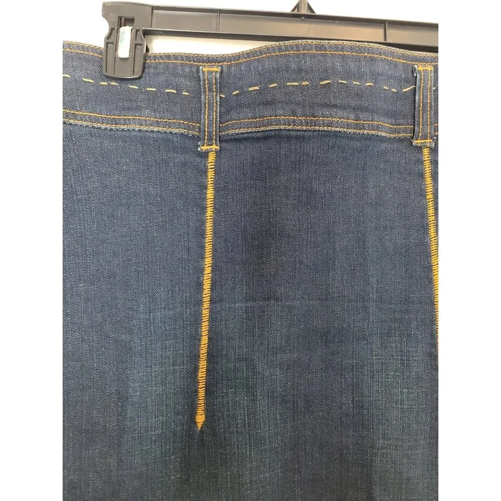 FABRIKA Woman Designer Dark Denim Knee Lenght Asimetric Pencil Skirt Size S - Picture 8 of 10